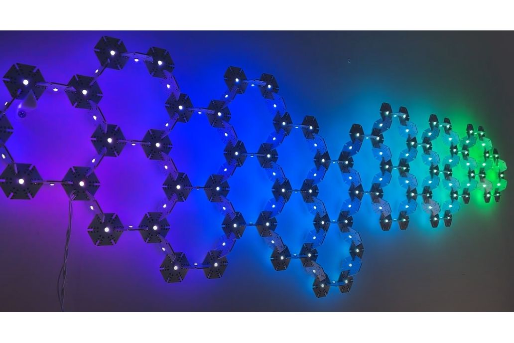 Modular Hexagon WS2812 RGB LED Snowflake Tiles